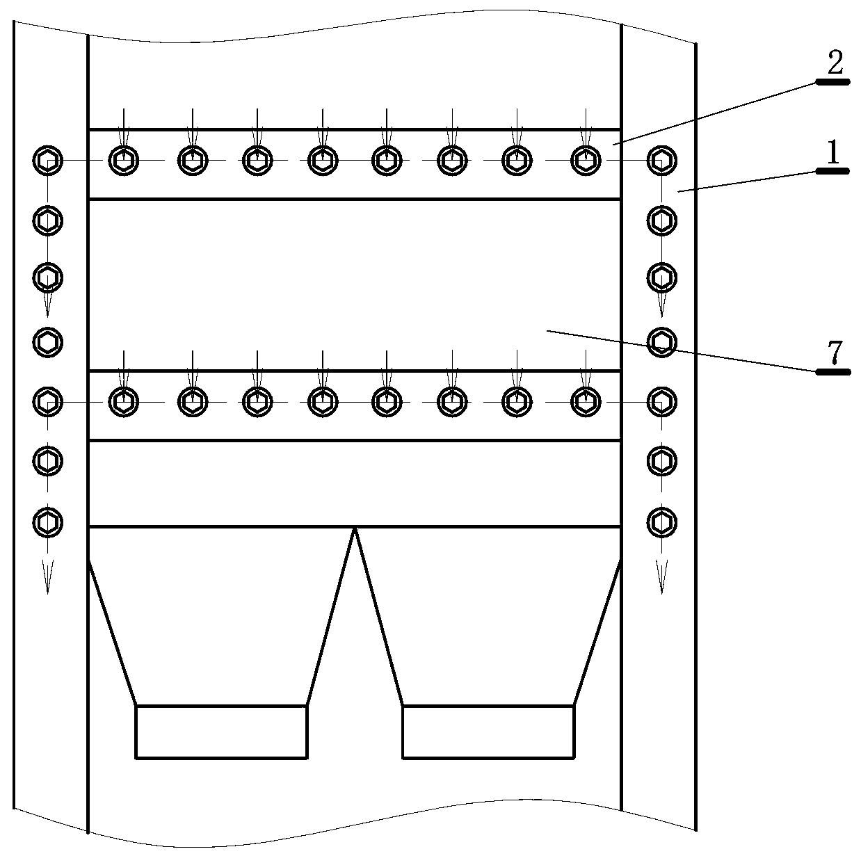 Bin body and support structure fused loading station steel structured frame