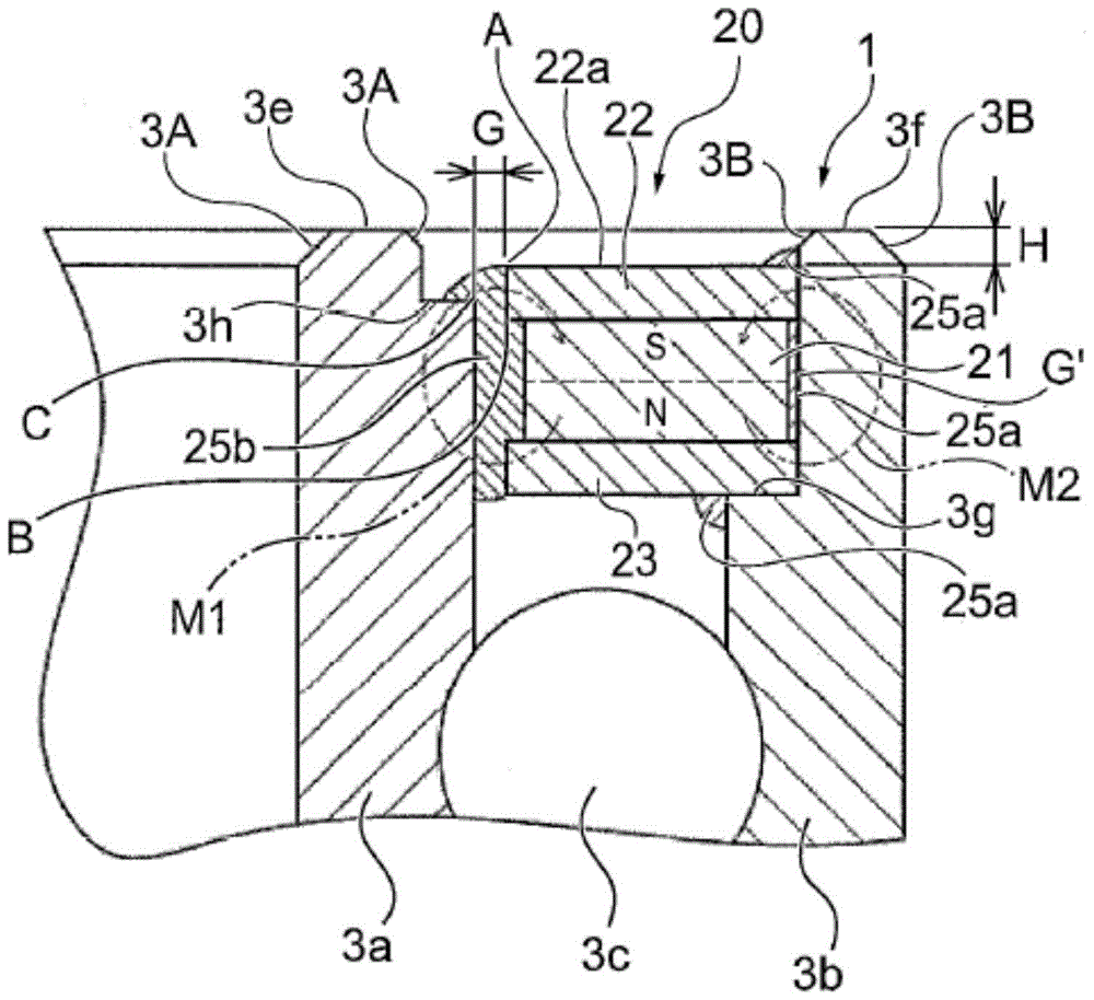 Bearing with magnetic fluid seal and fishing reel with same