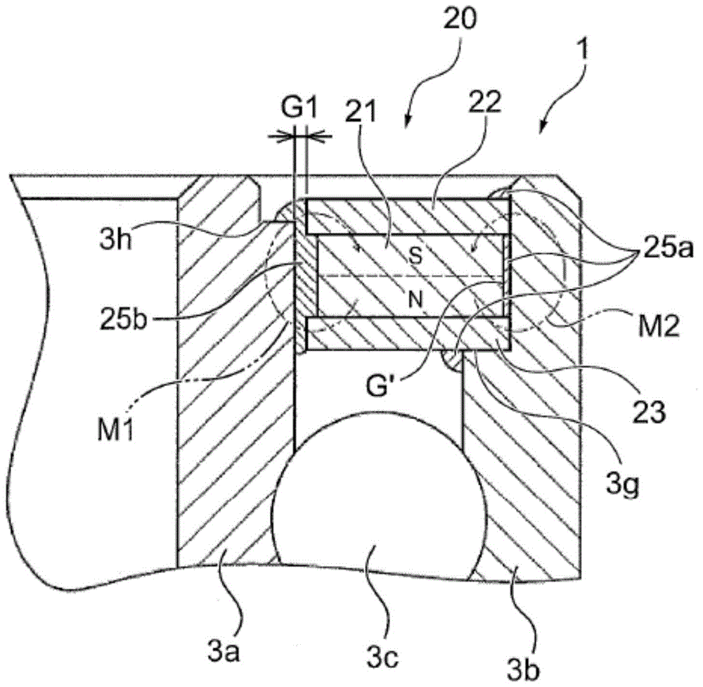 Bearing with magnetic fluid seal and fishing reel with same