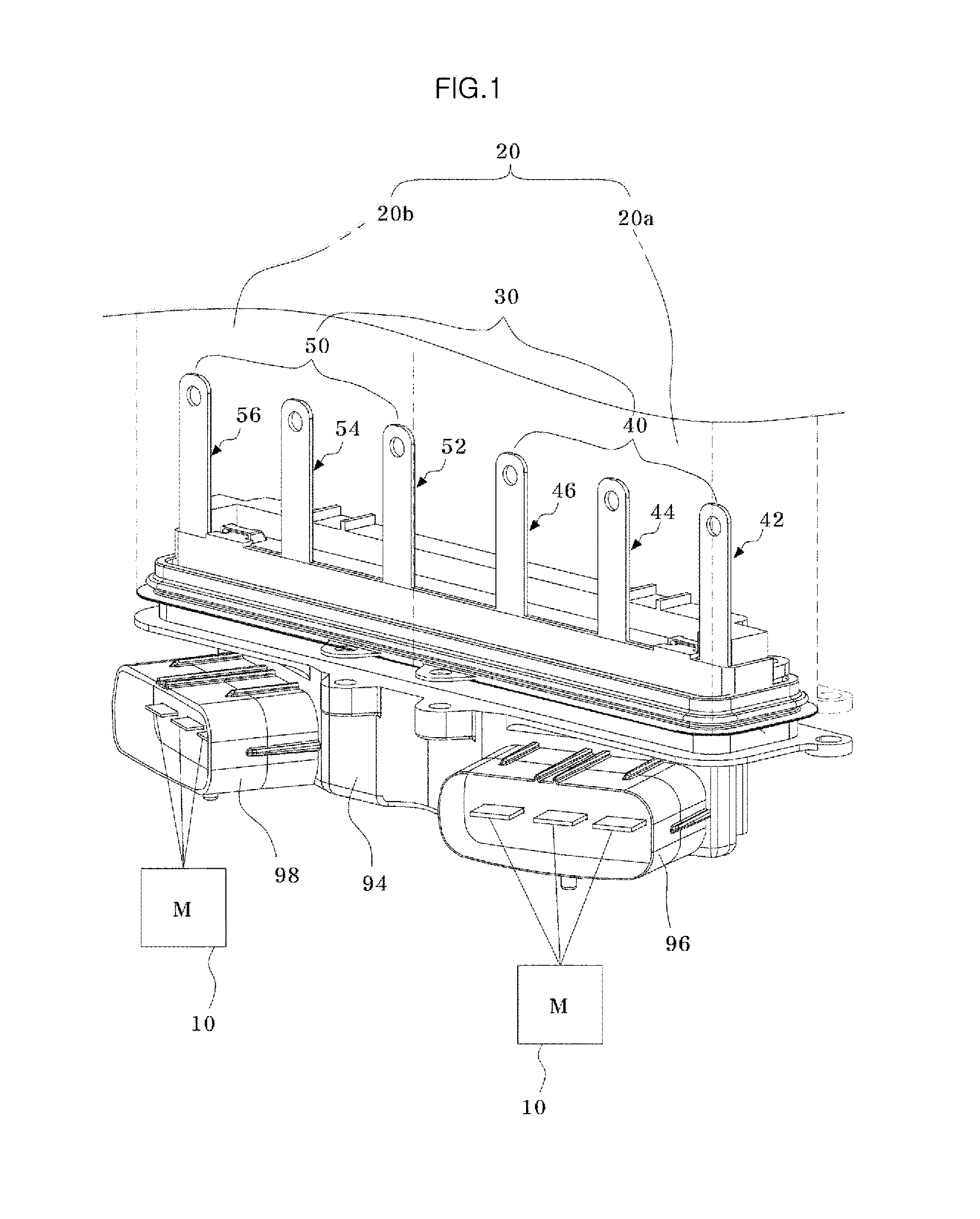 Wire connecting device for hybrid vehicle