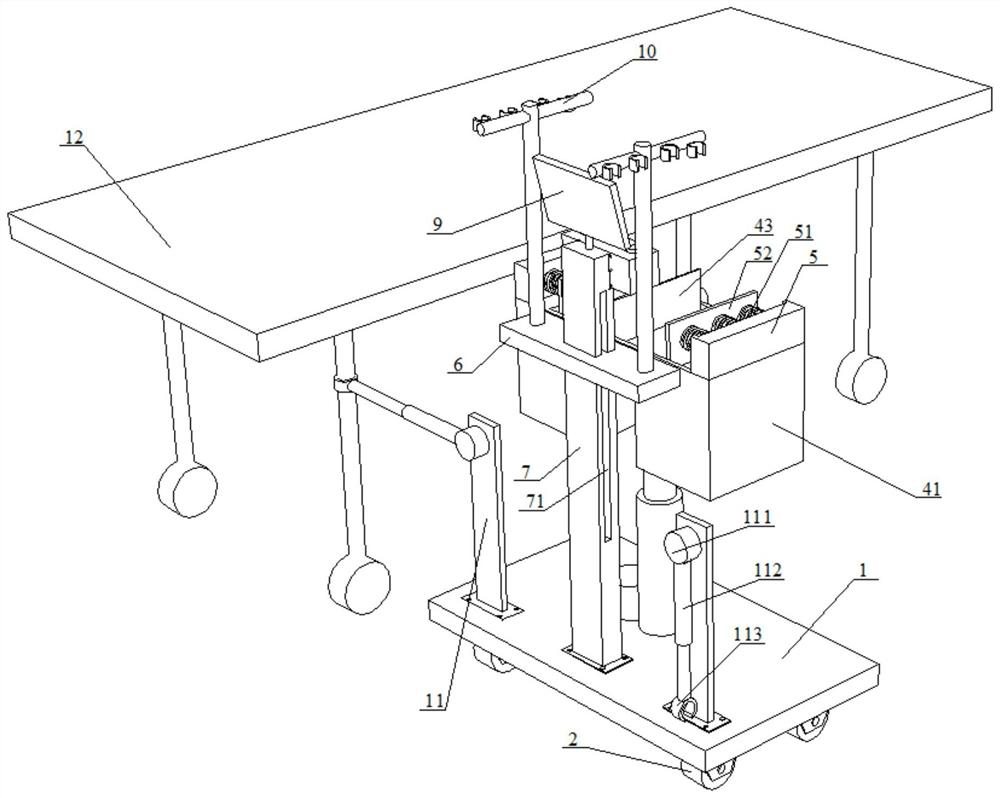 Breathing machine support for sickbed