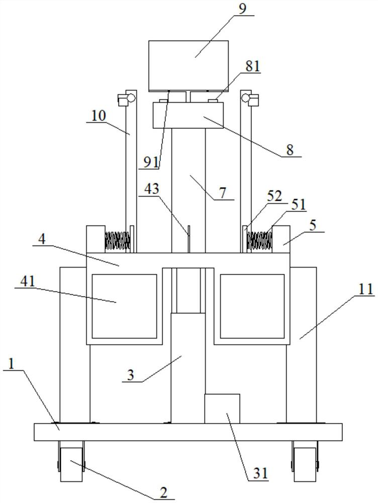 Breathing machine support for sickbed