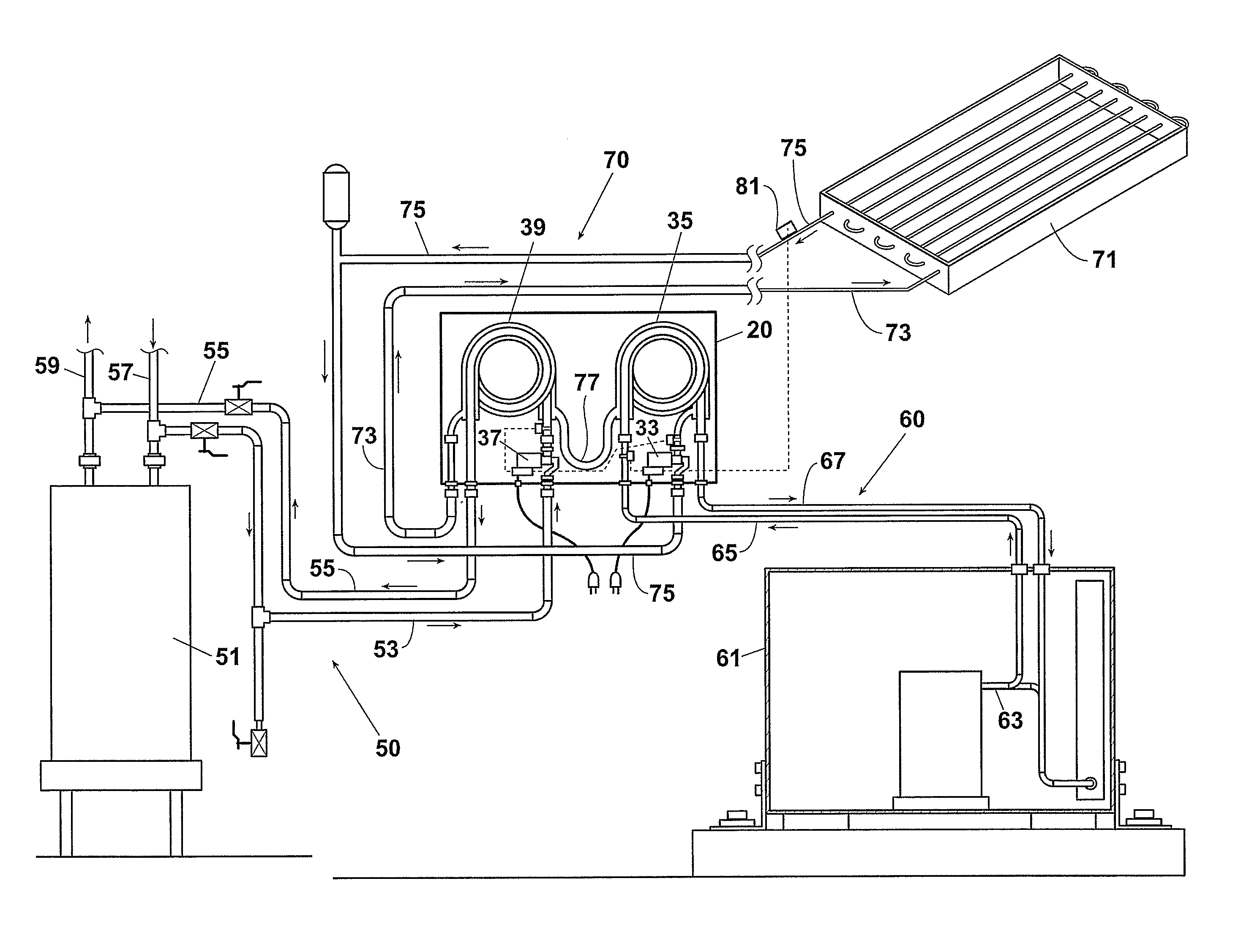 Solar hot water and recovery system