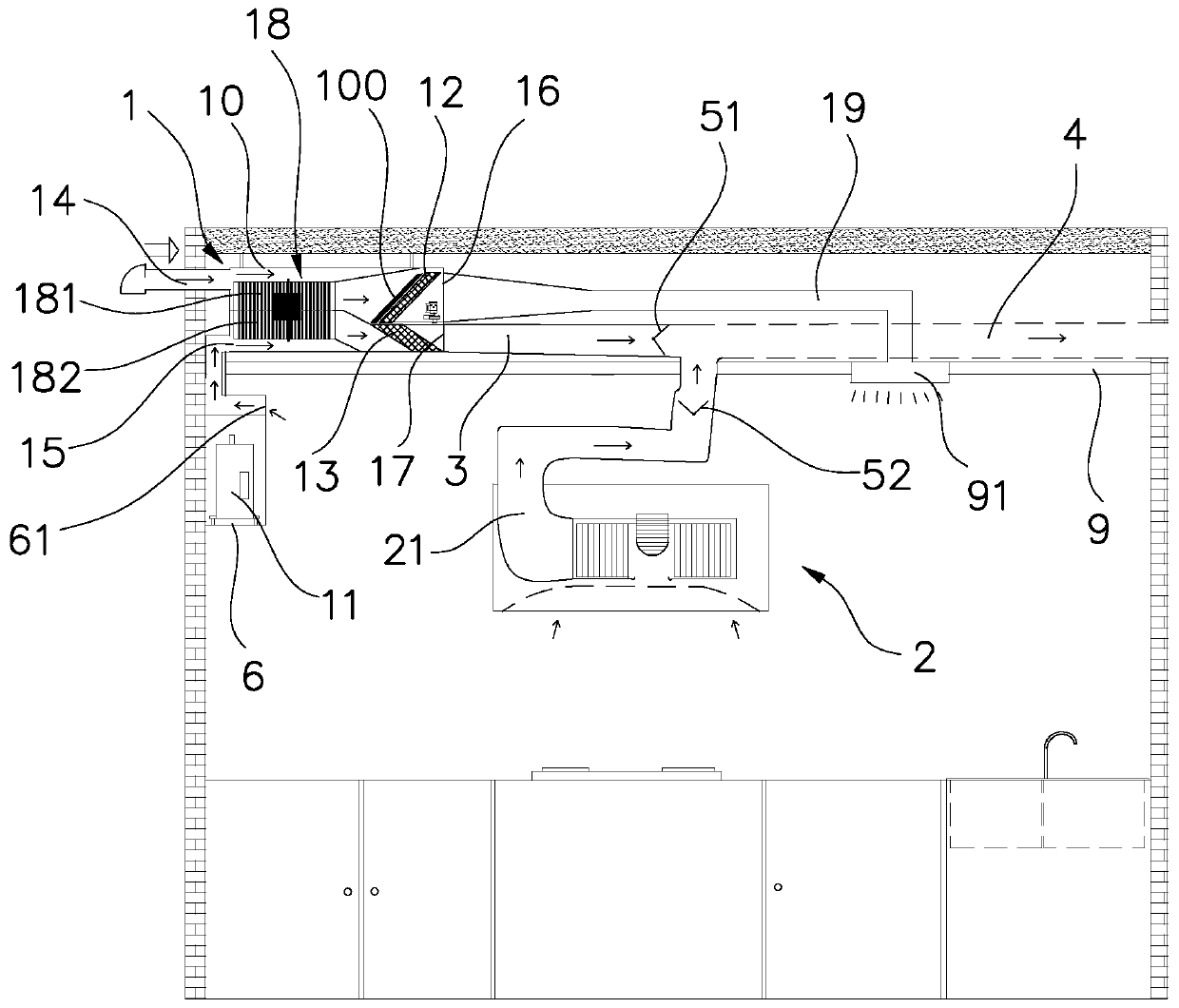 Kitchen air conditioning system