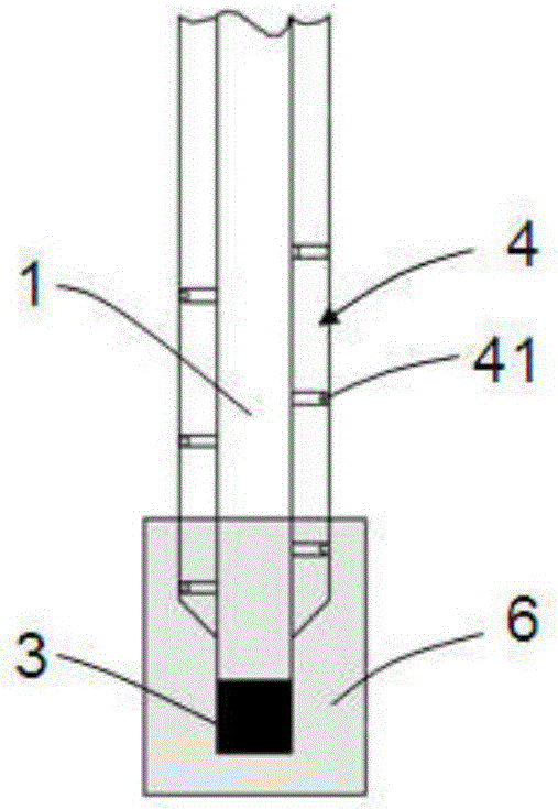 Temperature sensor for interior of oil immersed transformer and manufacturing method of temperature sensor