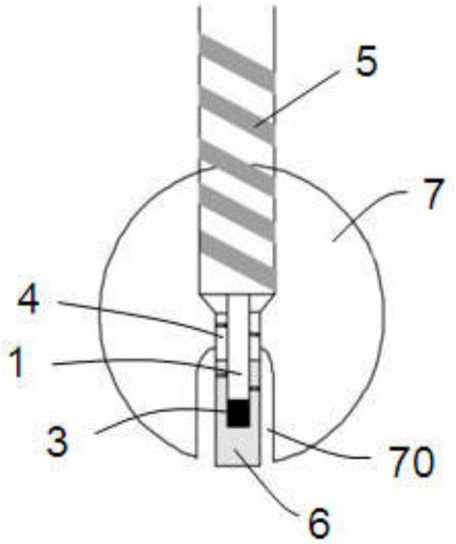 Temperature sensor for interior of oil immersed transformer and manufacturing method of temperature sensor