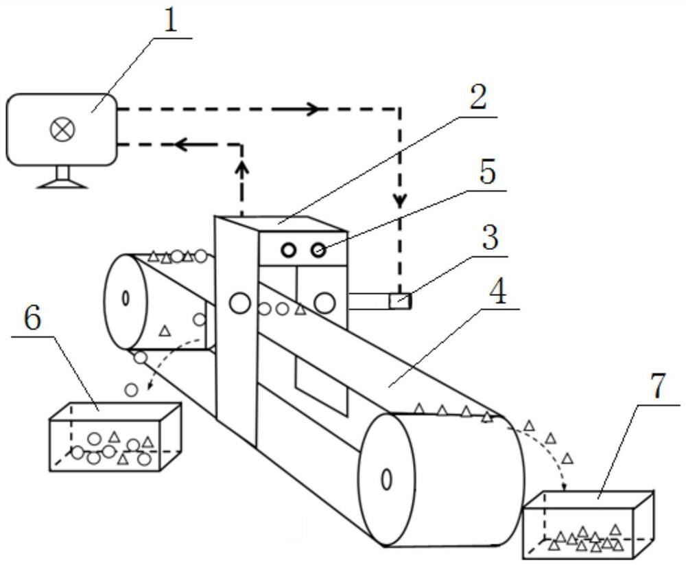 Device for separating metal impurities from superfine waste glass powder