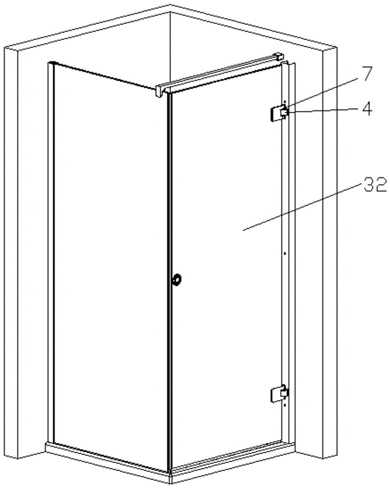 Shower room swing door electric drive