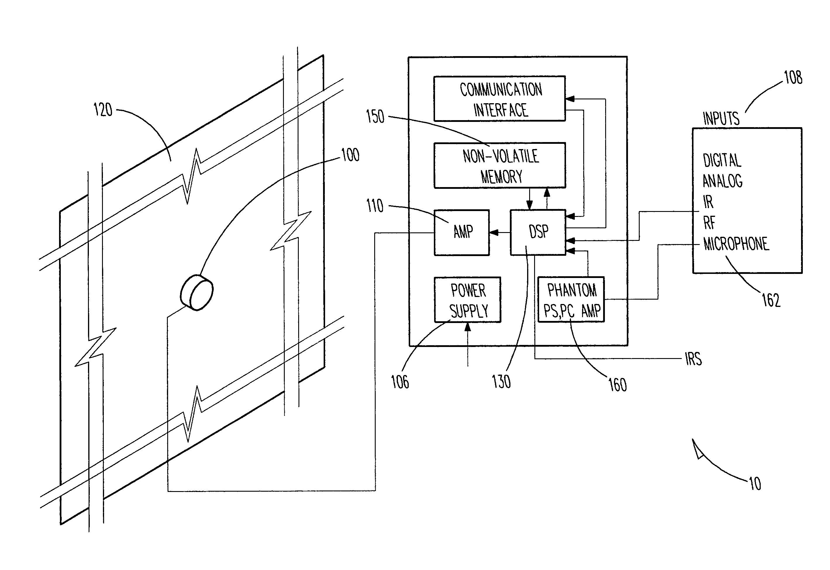 Embedded audio system in distributed acoustic sources