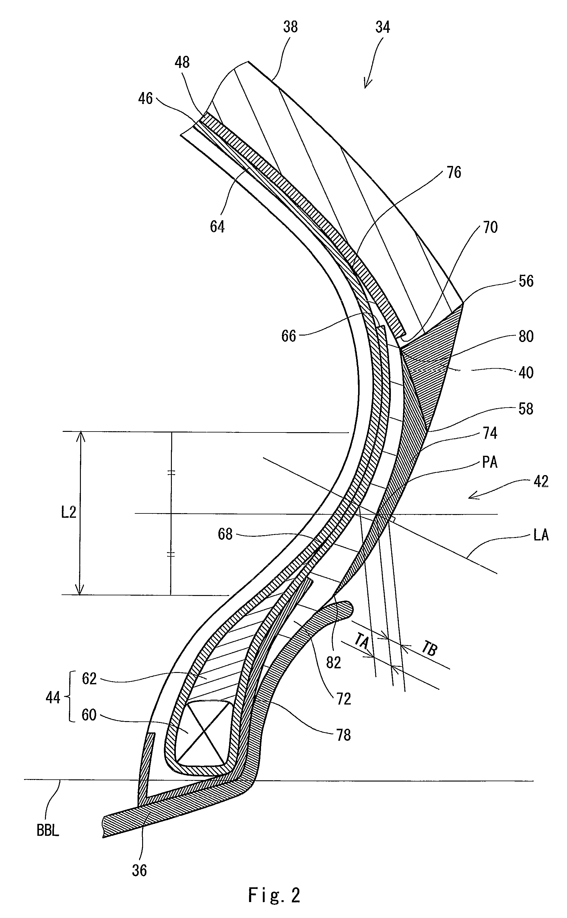 Pneumatic tire for motorcycle with tread wings and with sidewalls each having inner layer and outer layer