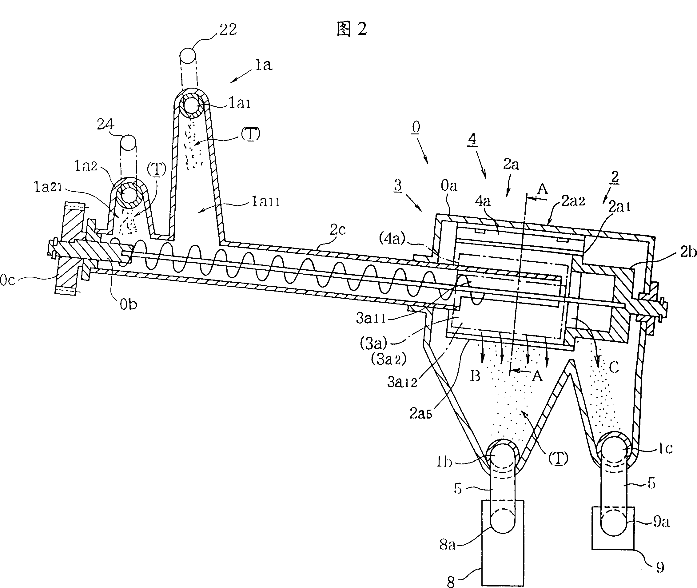 Recirculating powdered in grading plant