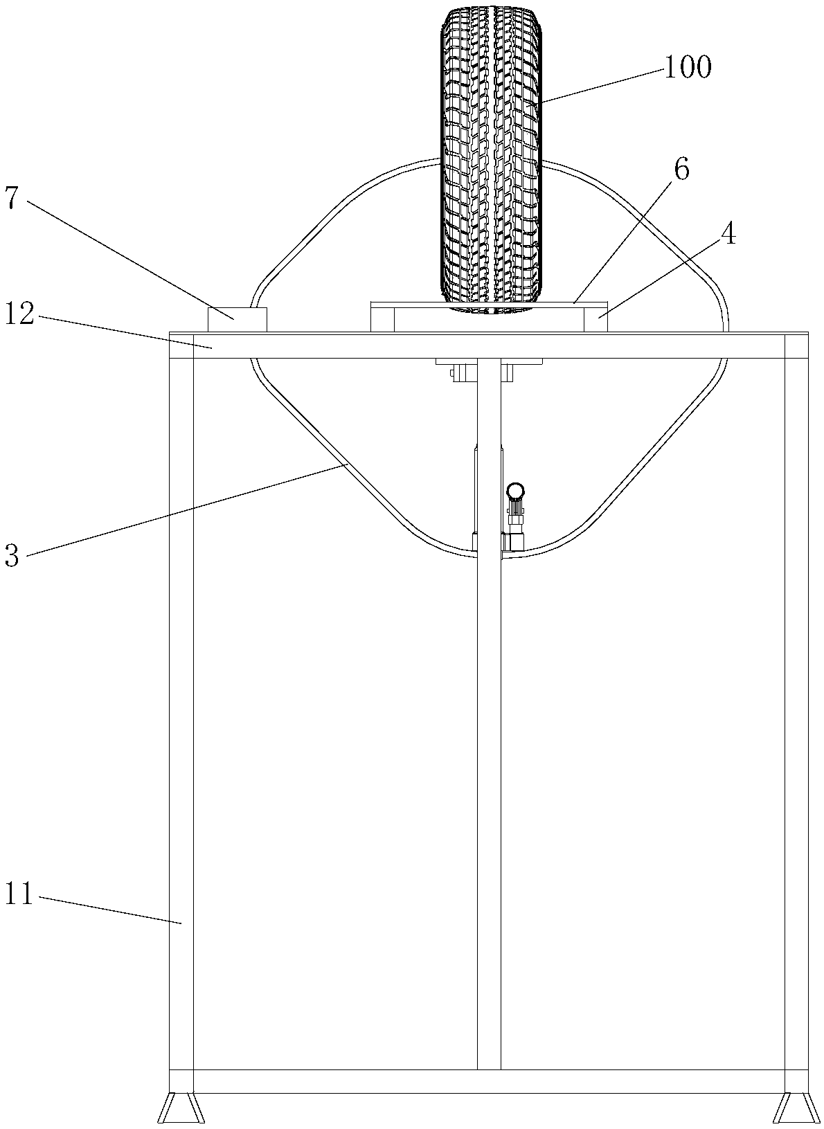 Novel tire constraint modal testing device