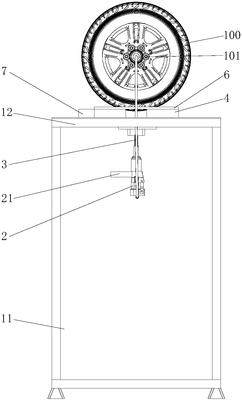 Novel tire constraint modal testing device