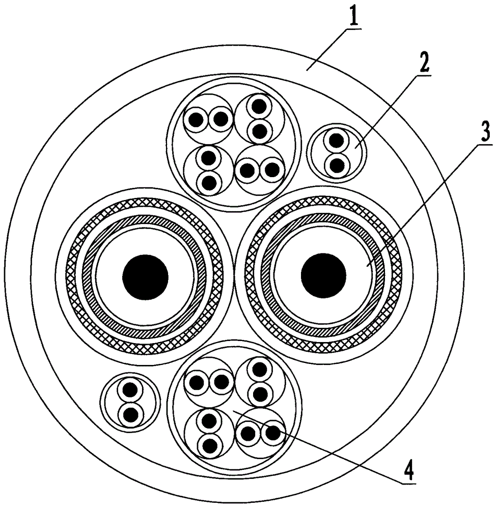 Comprehensive wiring photoelectric hybrid cable