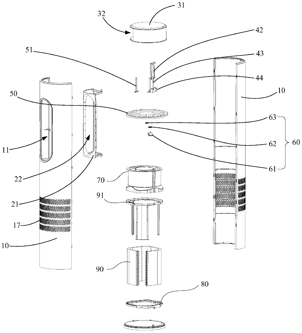 Air-conditioning cabinet and air outlet control method of air-conditioning cabinet