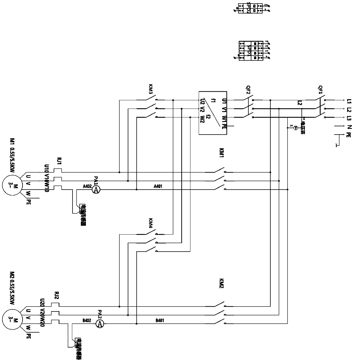 Single-frequency-conversion automatic control system of non-negative-pressure water supply equipment and implementation method thereof