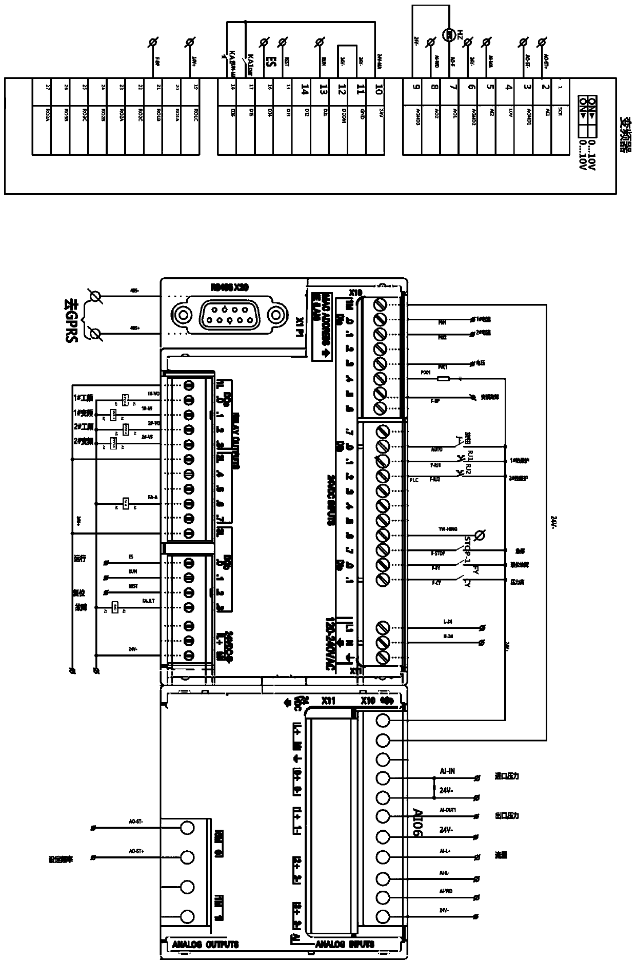 Single-frequency-conversion automatic control system of non-negative-pressure water supply equipment and implementation method thereof