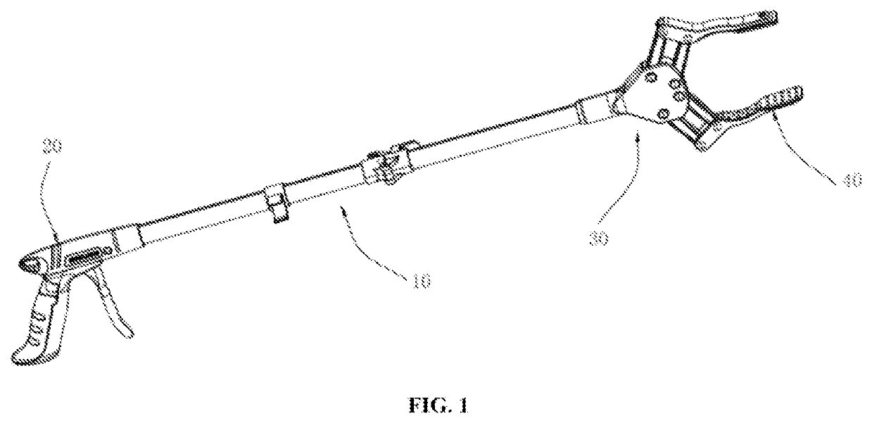 Extensible stable clamping device