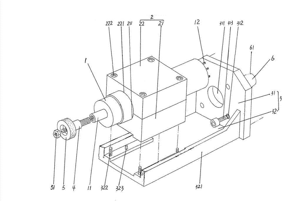 High-speed grinding head device suitable for numerical control boring and milling machine