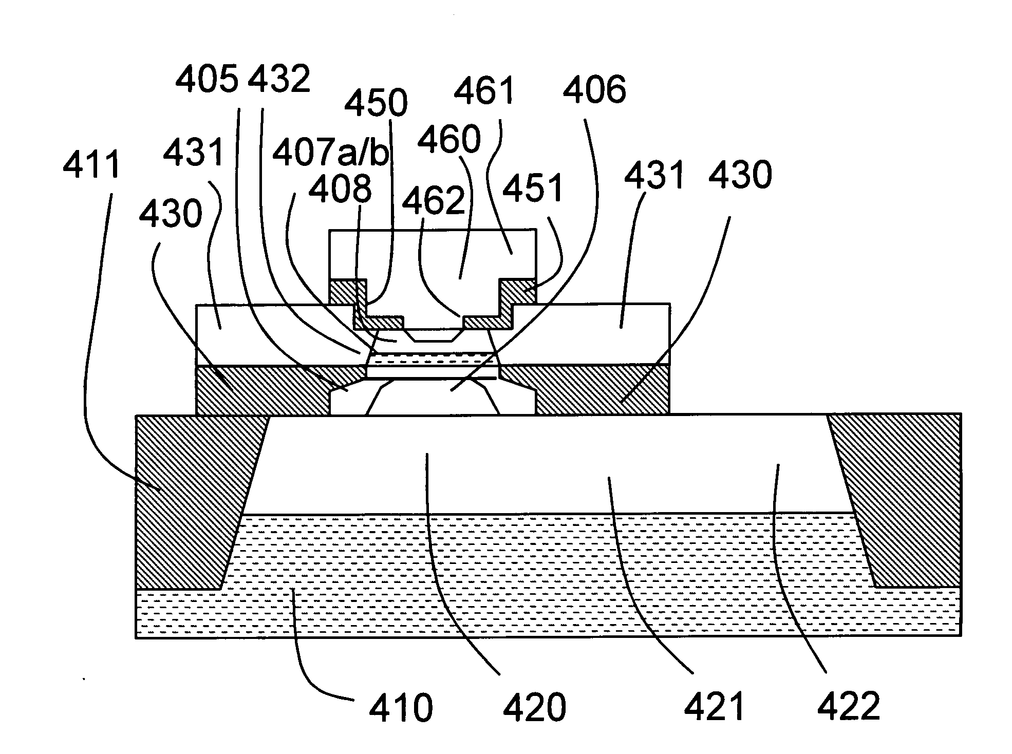 Bipolar transistor having self-adjusted emitter contact