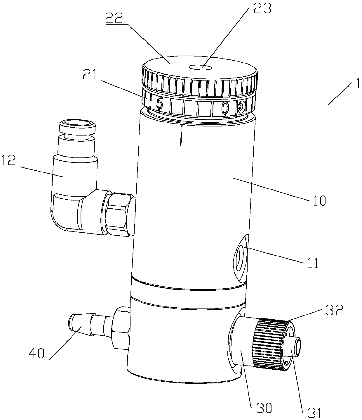 Duplex stirring machine driving shaft air supply pipeline supercharging flow control valve