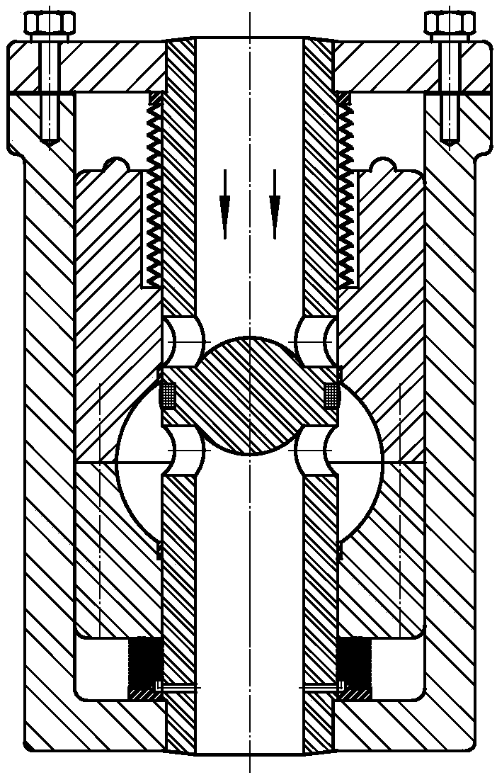 Drive core pipe valve of dual valve body bellows pressure cabin