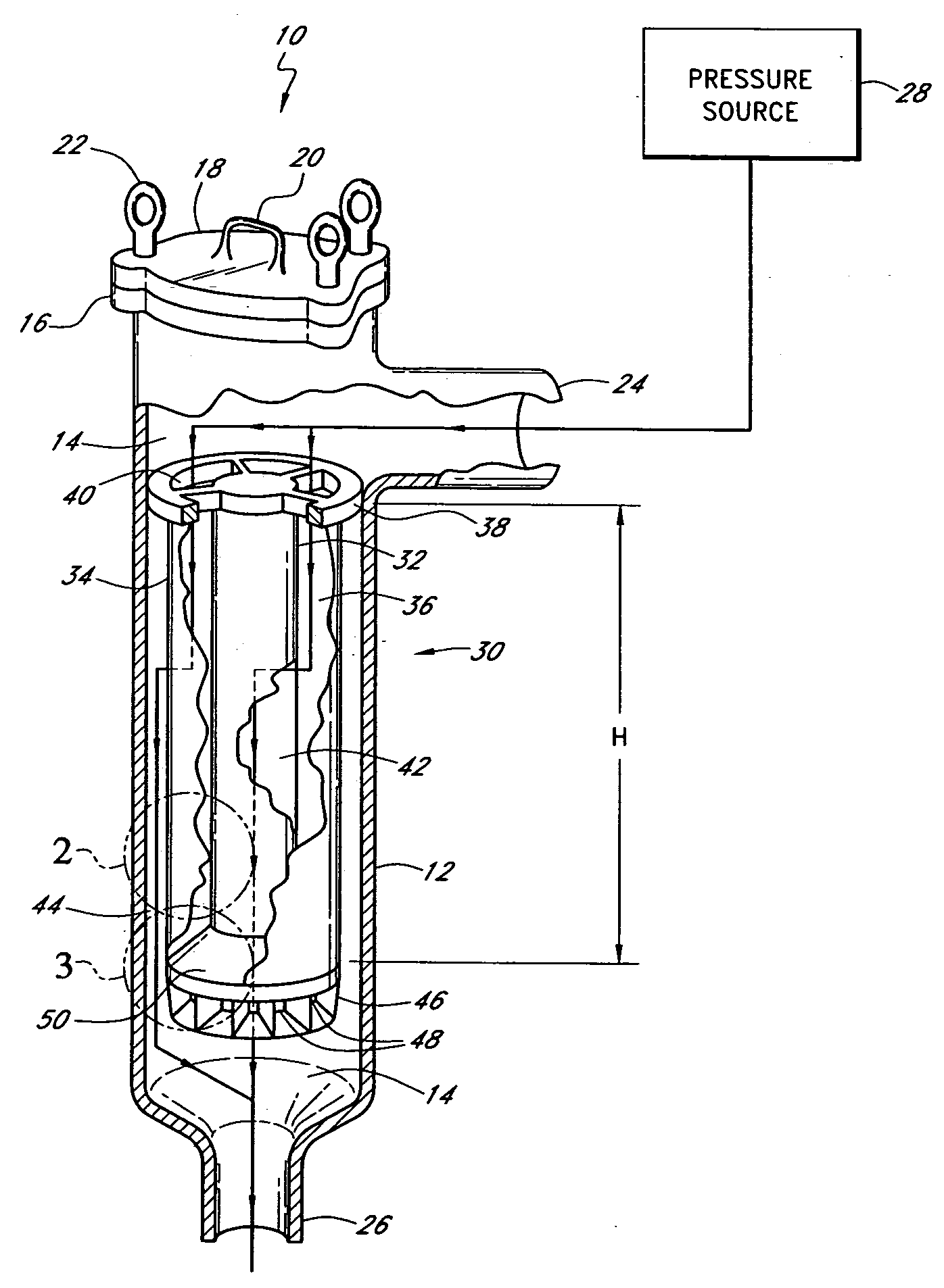 Displacement filter apparatus and method