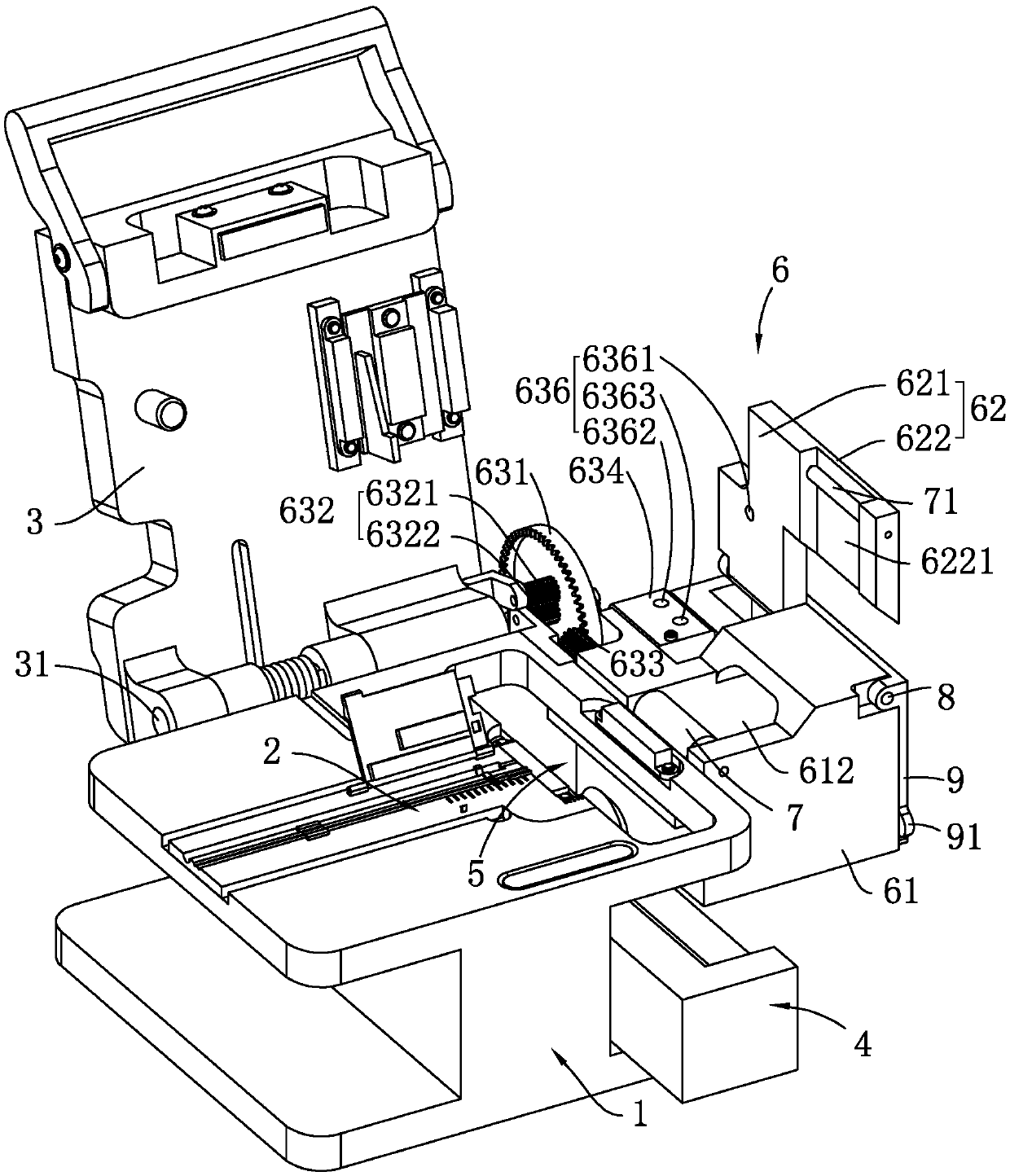 Optical fiber cutter capable of instantly storing cut optical fibers