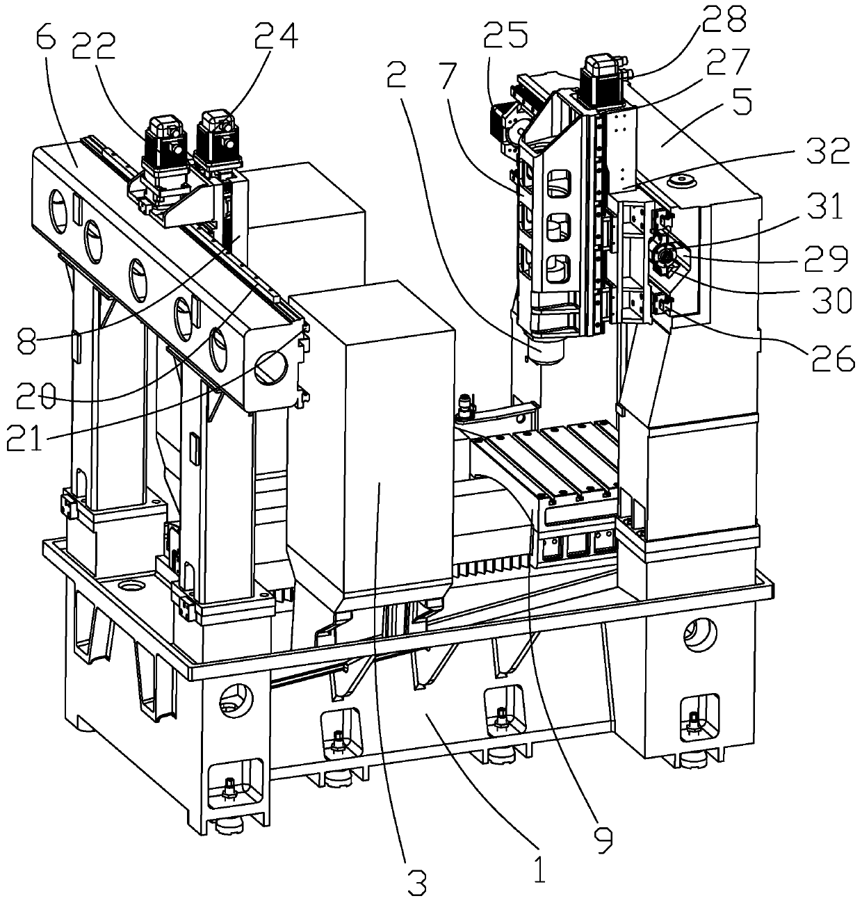 Automatic cycle loading and unloading type precision engraving machine and machining center