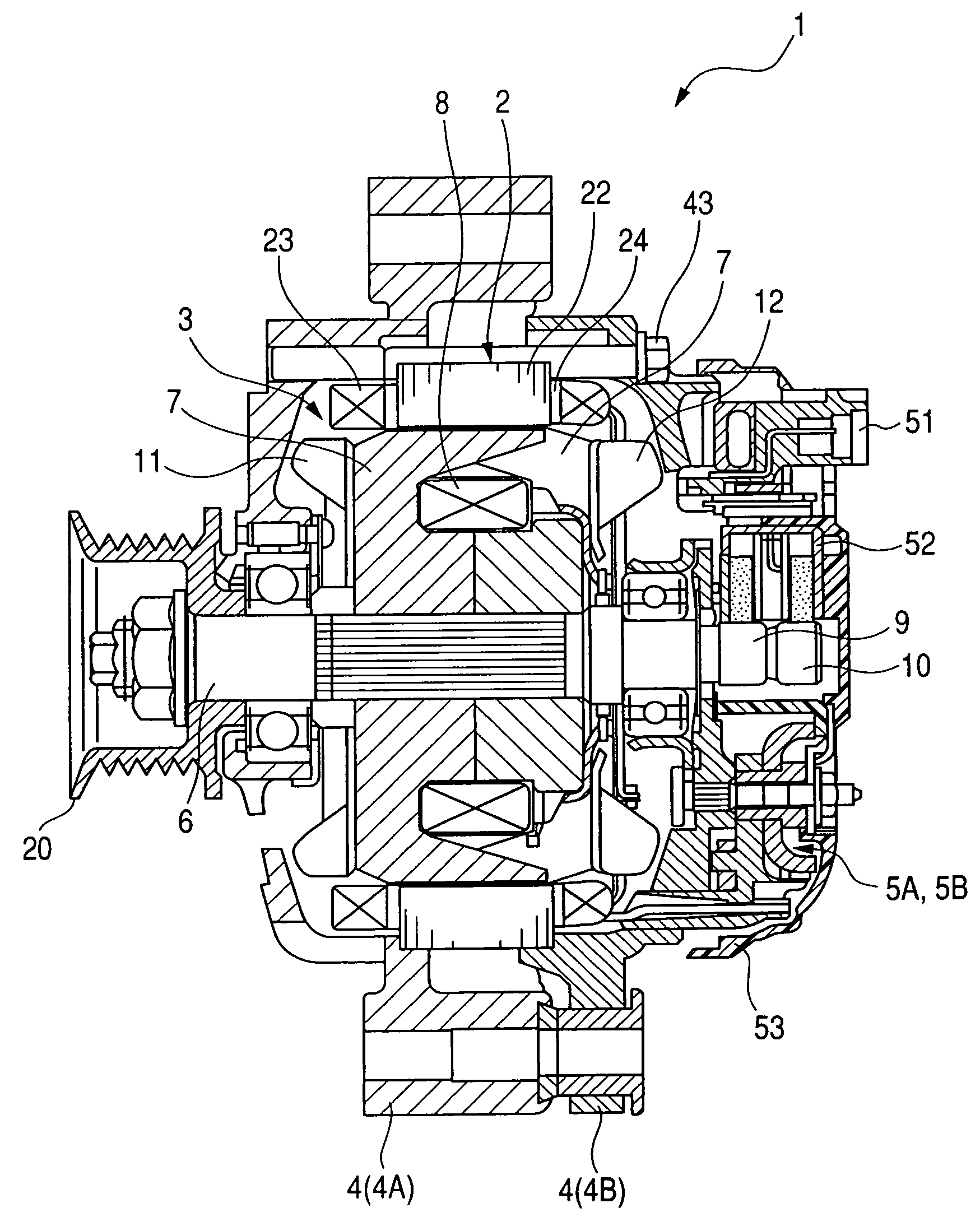 Vehicle-mounted alternator