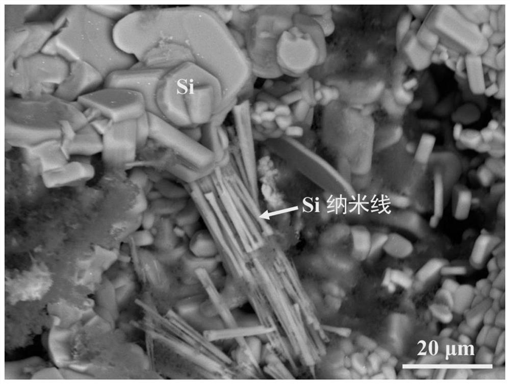 Radial nanowires grown on the surface of a c/c-si composite material and its preparation method at room temperature