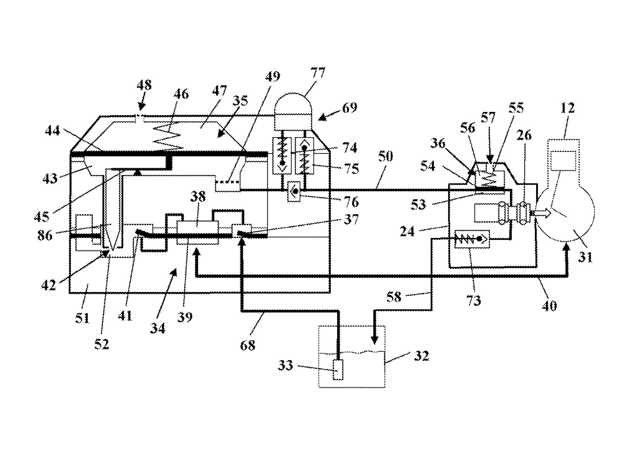 Internal combustion engine with fuel system