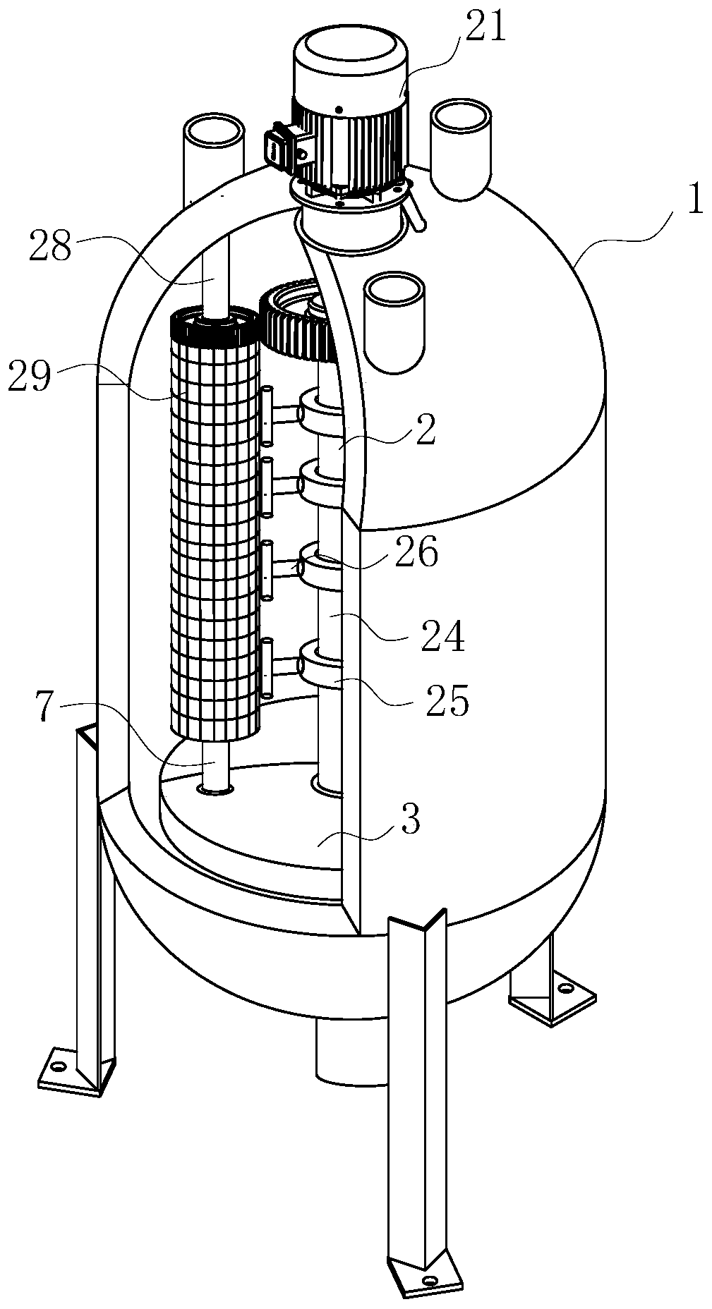 Reaction kettle for producing stone-like coating