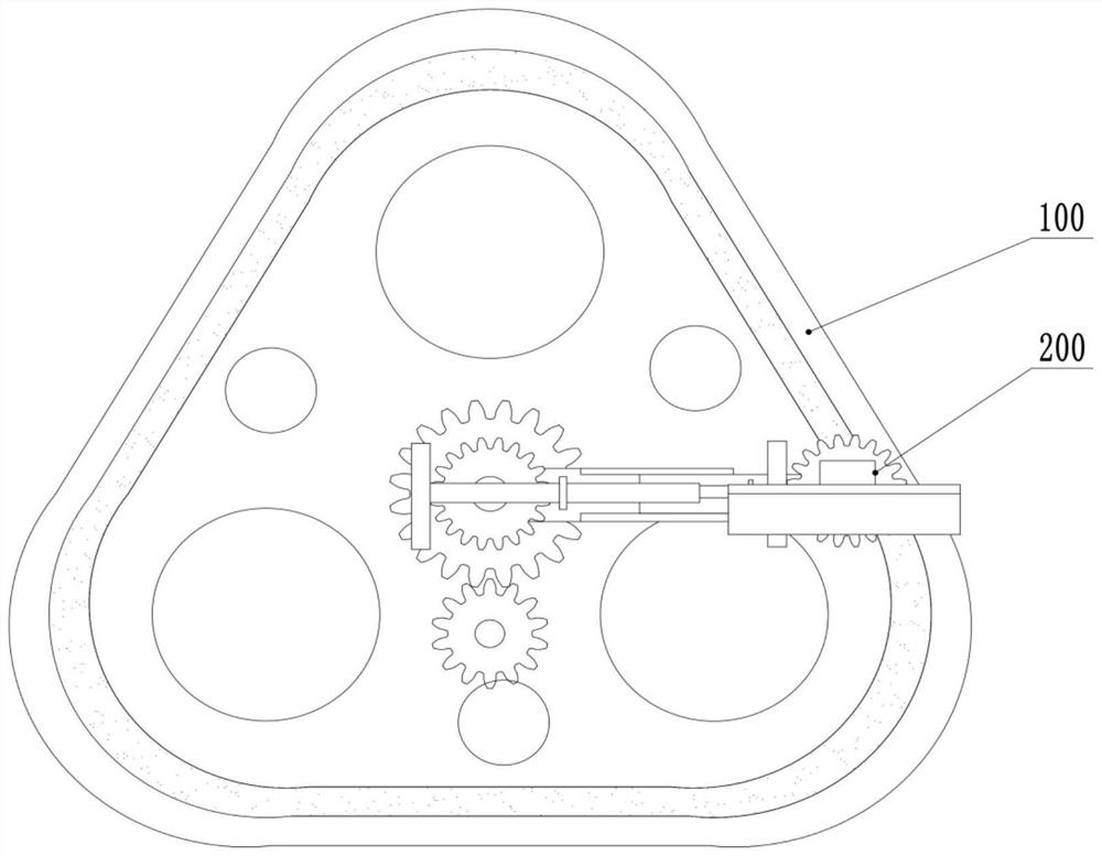 Portal crane gear lubricating structure and lubricating method