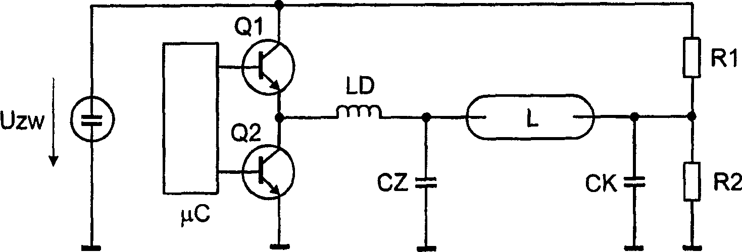 Electronic ballast and correspondent adjustment method