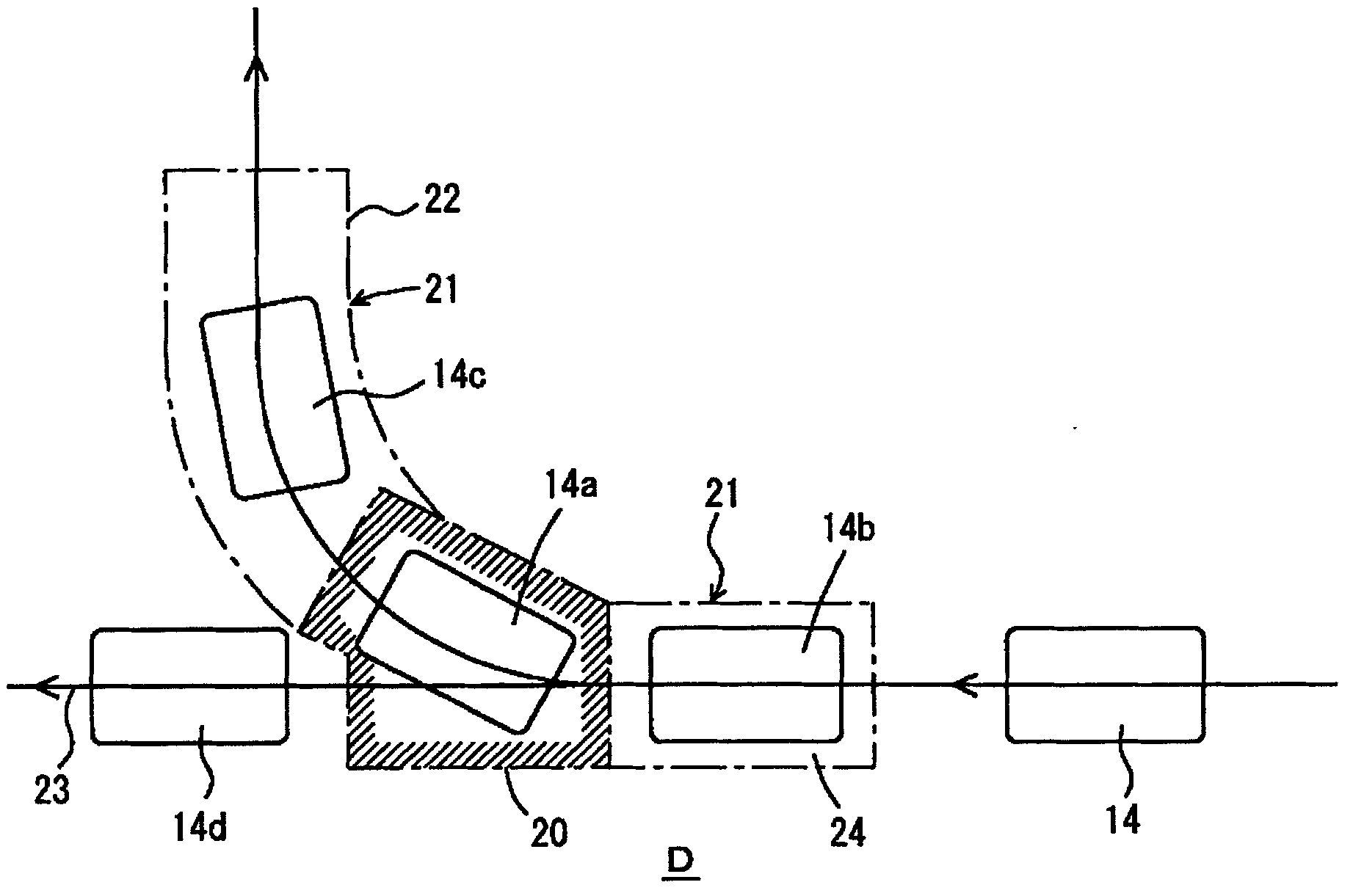 Traveling vehicle system and method for controlling traveling by traveling vehicle system