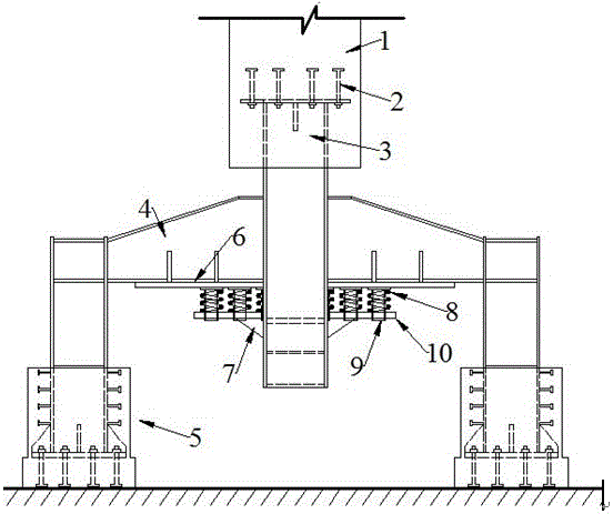 Friction pendulum support shock isolation layer tensile resistant limiting device