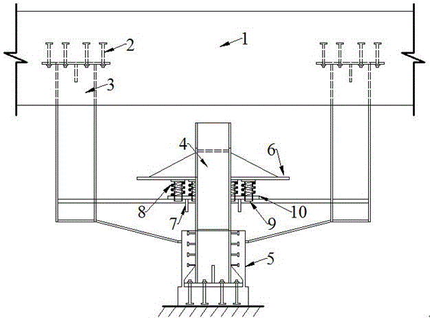 Friction pendulum support shock isolation layer tensile resistant limiting device