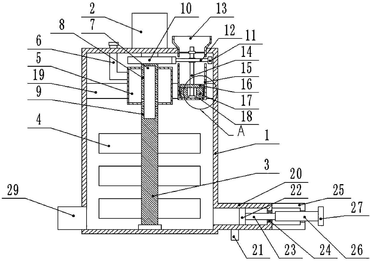 Chemical reaction stirring device with solid-liquid separation feeding way