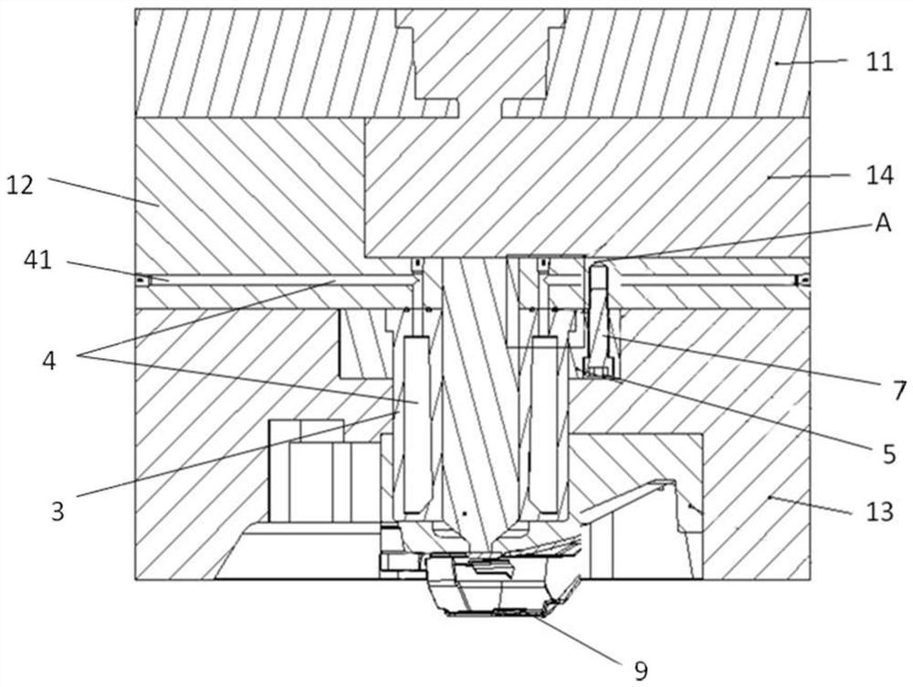 Mold hot nozzle heat insulation device and injection mold