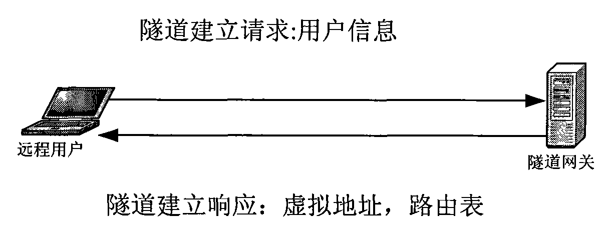 Multiple tunnel concurrent model implementation method based on virtual network card technology