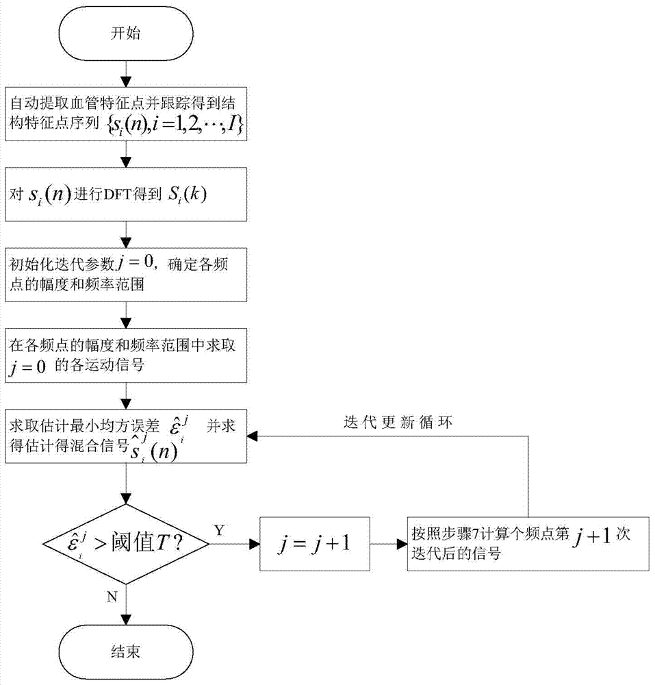 Iterative method for extracting motion parameters of angiography images guided by multi-parameter model