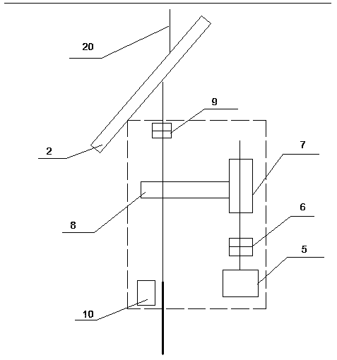 Solar street lamp bracket with rain shed based on worm wheel and worm transmission