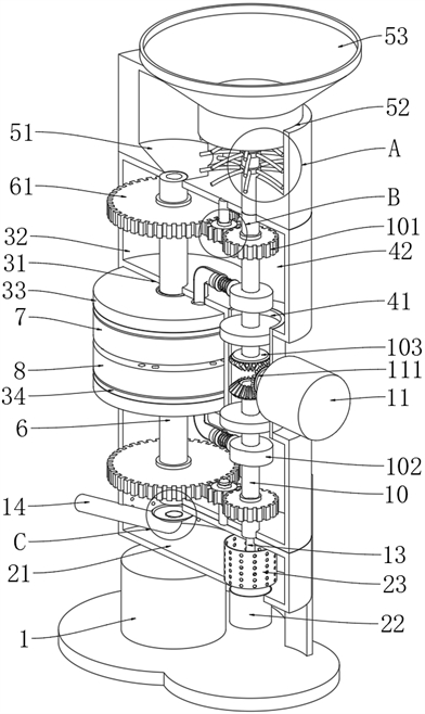 Waste glass crushing mechanism