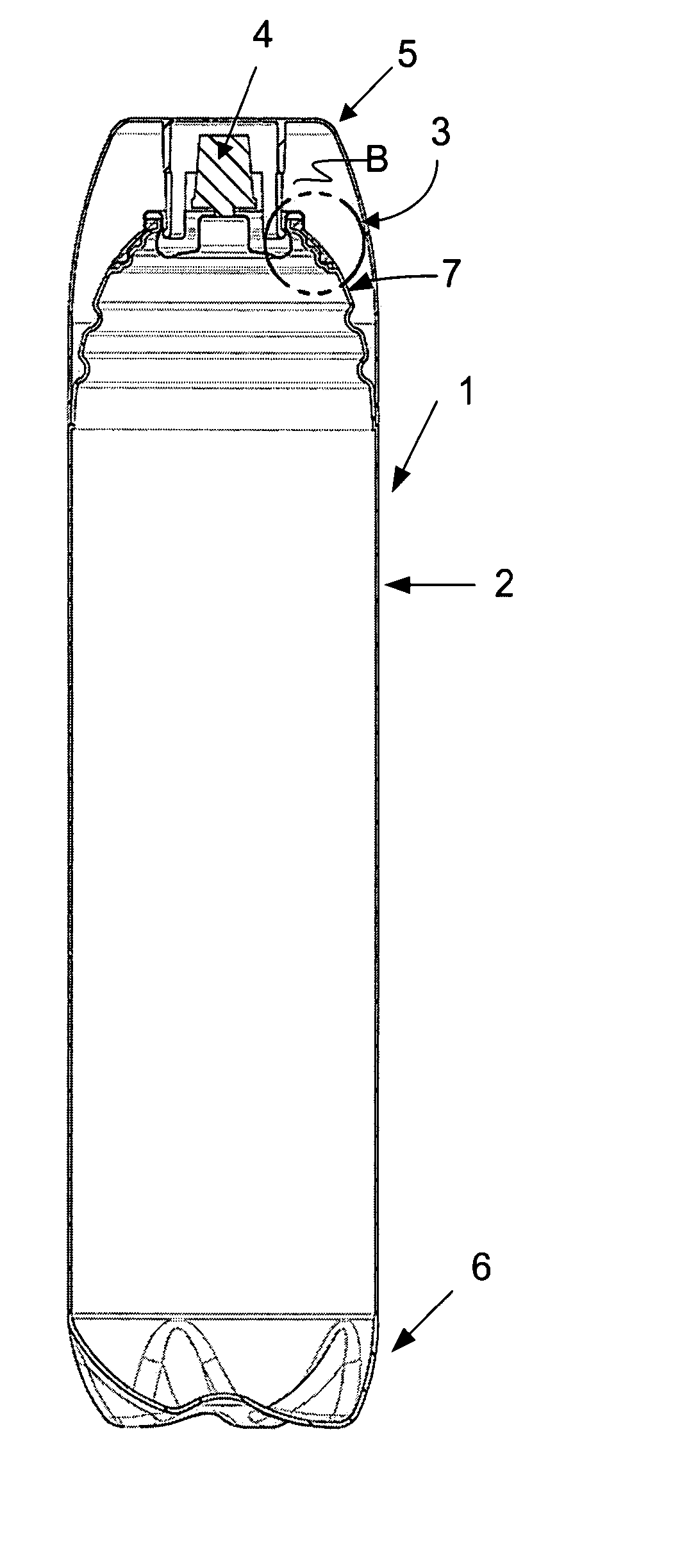 Plastic aerosol container and method of manufacturing same