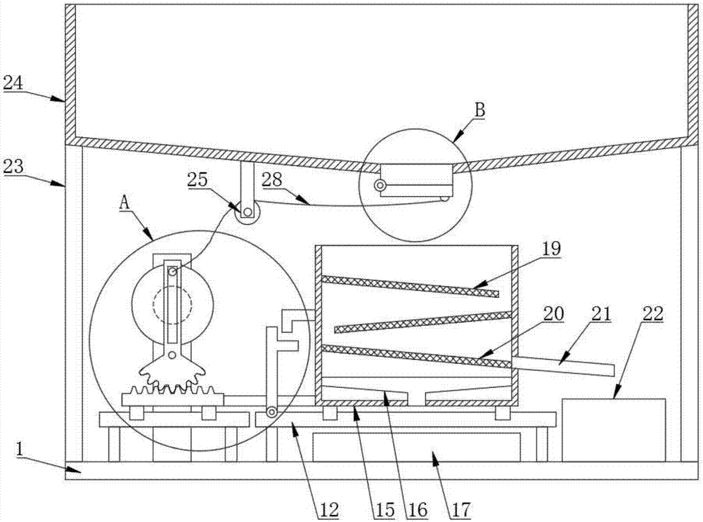 Self-feeding swinging sand-screening device