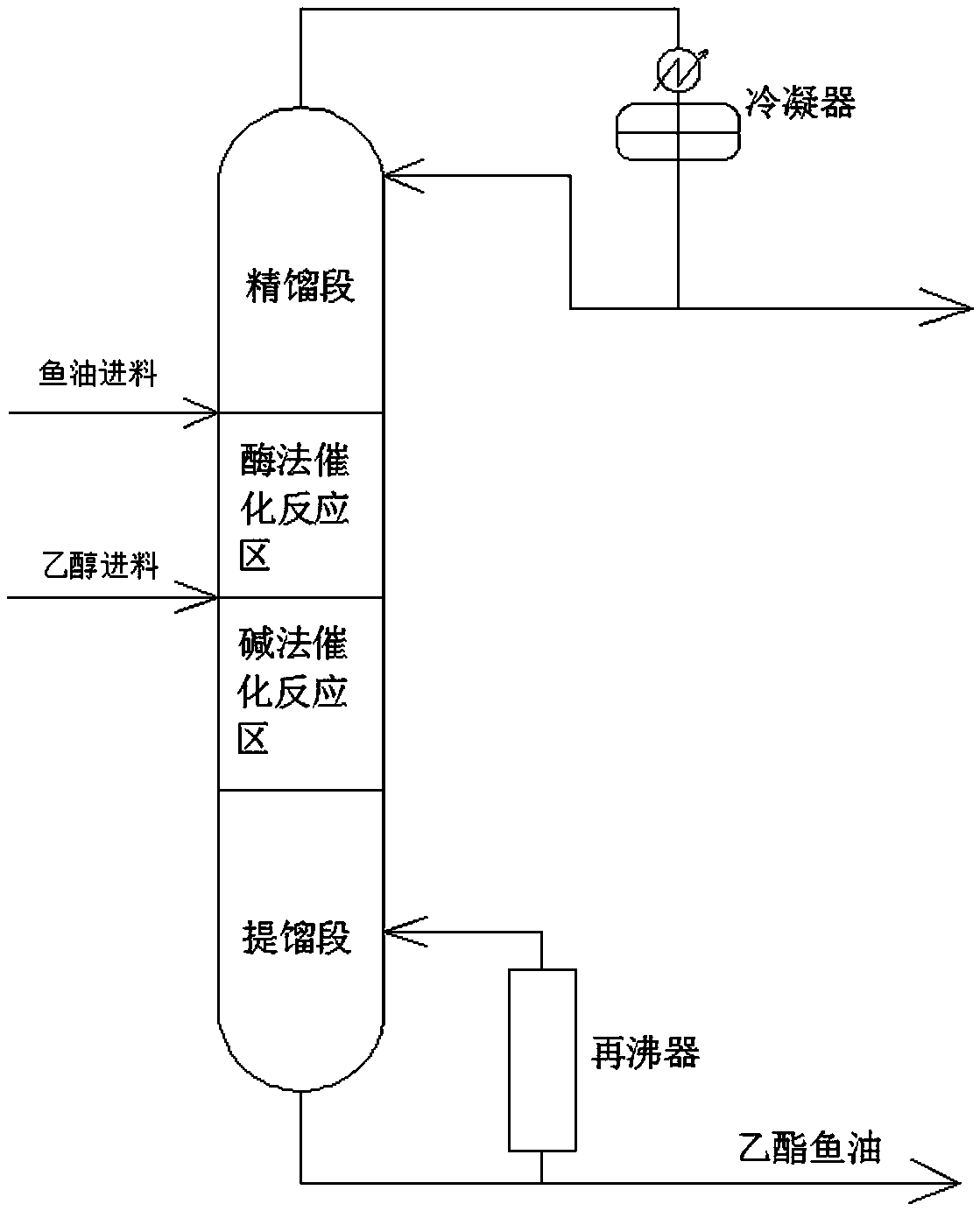 Ethyl ester type fish oil refining processing technology