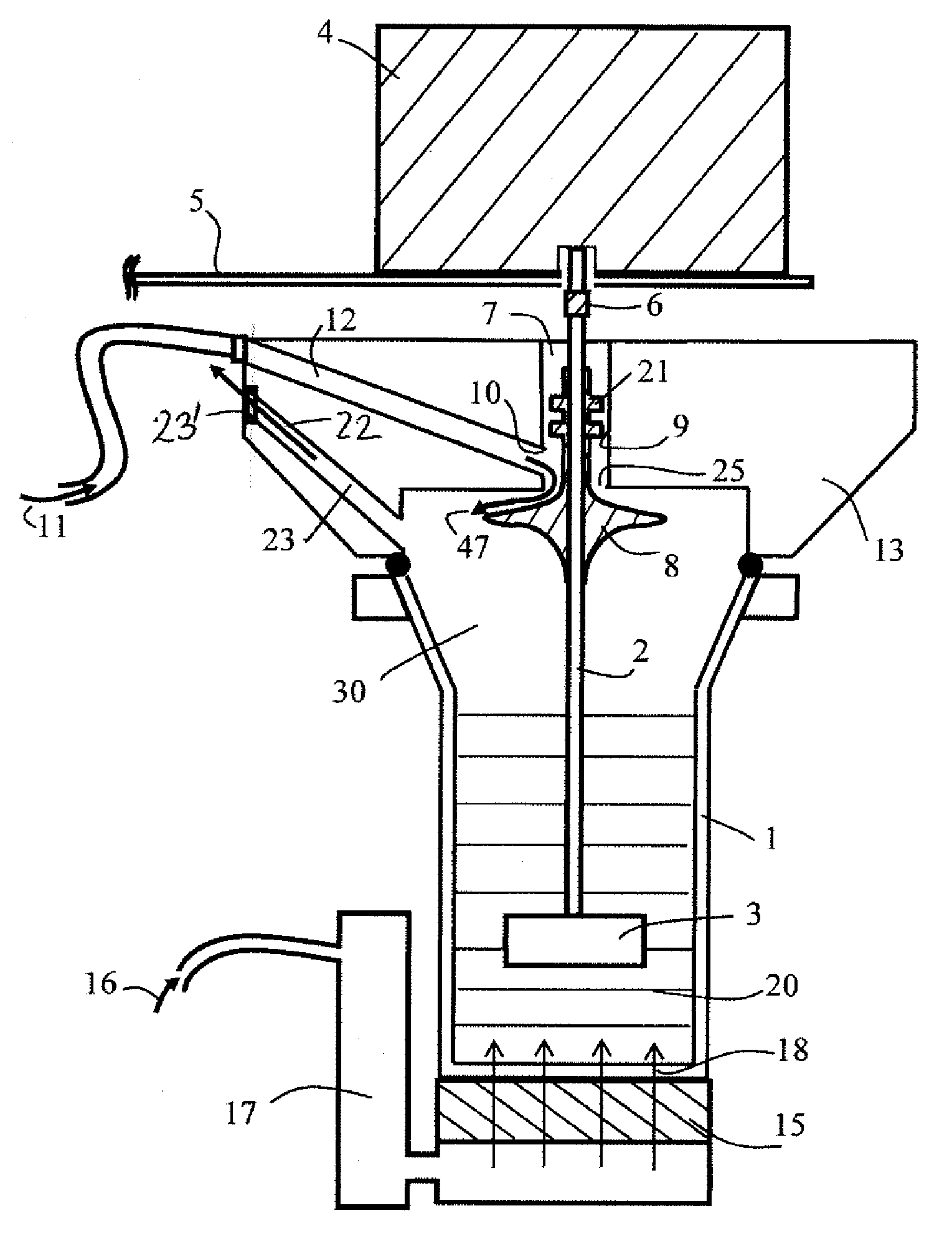 Rotational rheometer for measuring powdery or granular materials