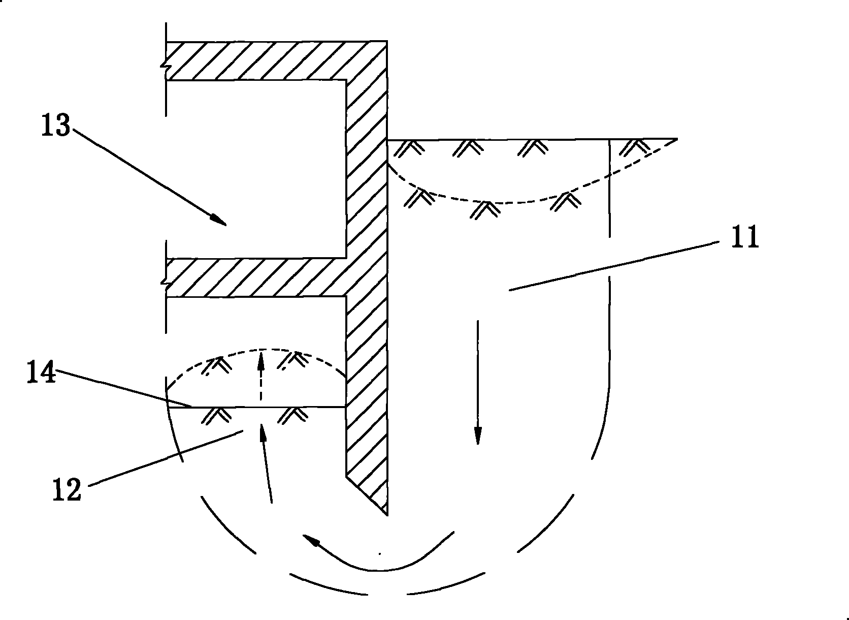 Device for improving degree of security of foundation ditch construction and method thereof