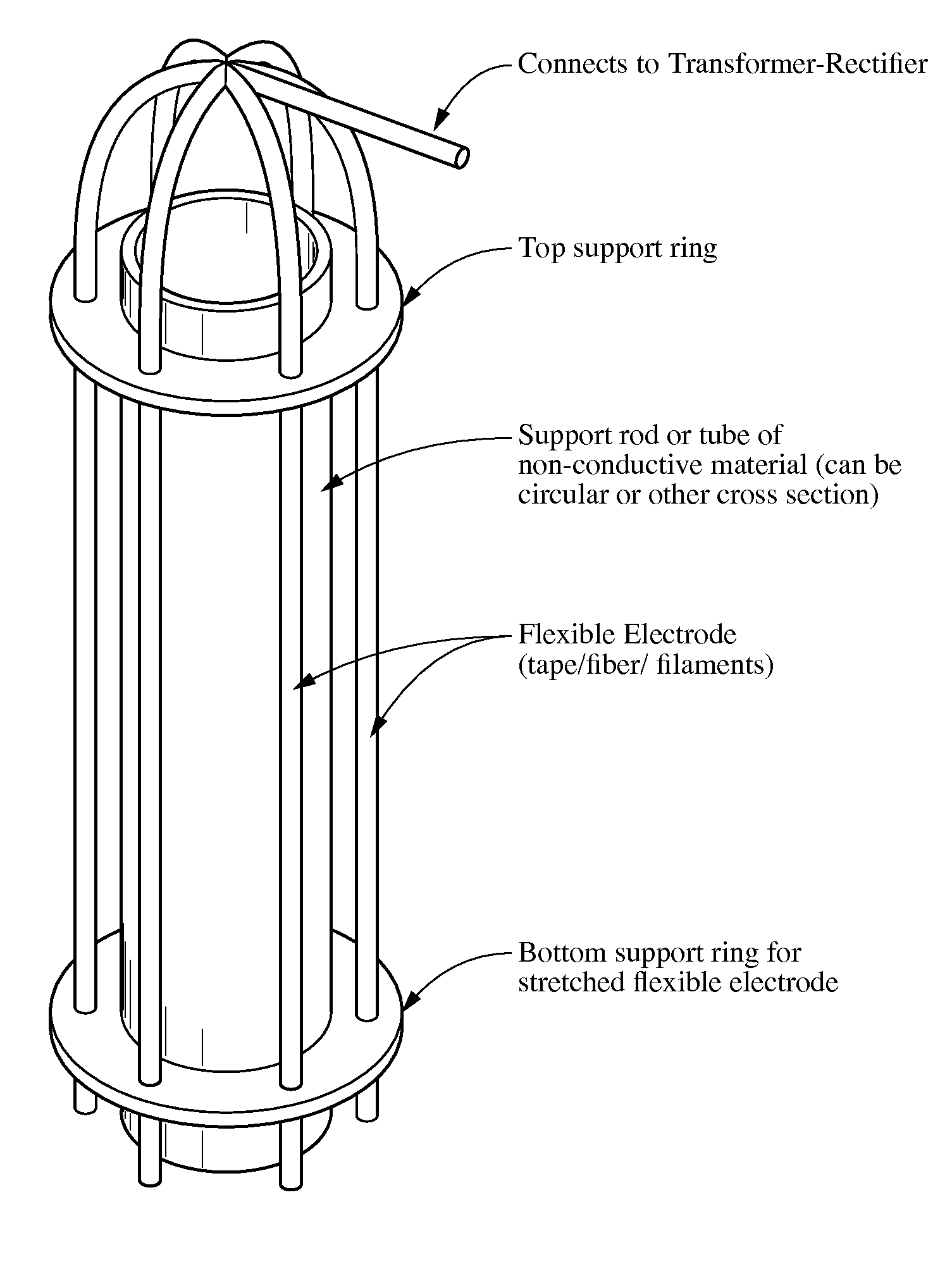 Carbon fiber composite discharge electrode